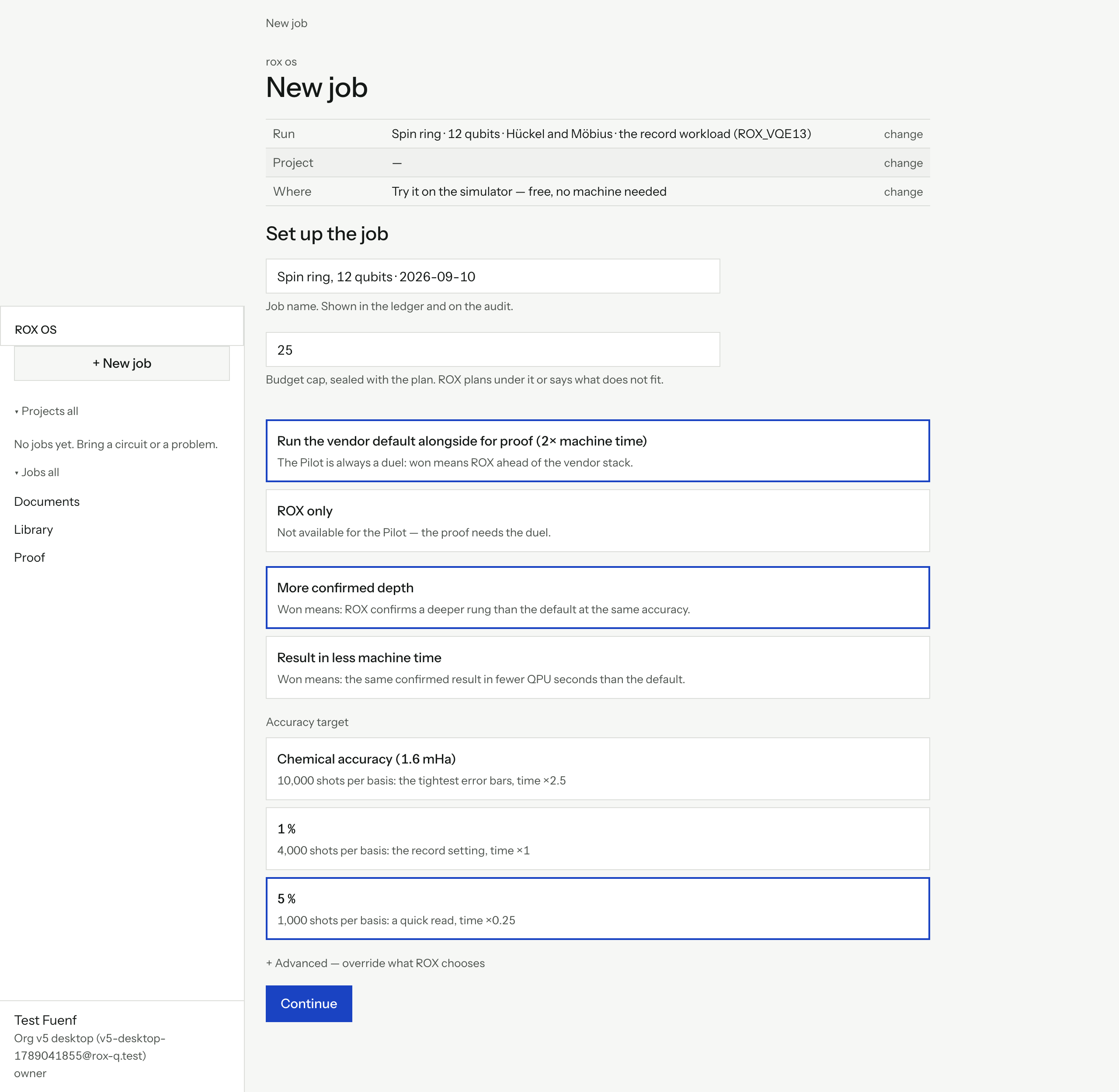 Step 3: set up the job